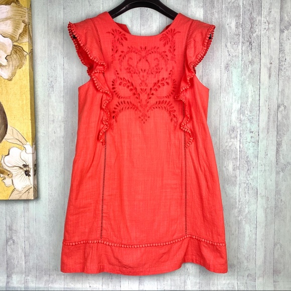 The implacable pig mini dress or top linen orange - Picture 5 of 16